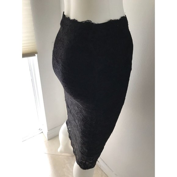 Guess By Marciano Women's Skirt Lace Black Knee Length Pencil Elastic Waist XS - Picture 8 of 11